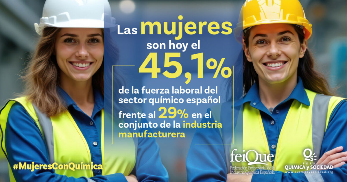 Frauen stellen 45% der spanischen Chemiebranche — fast Parität